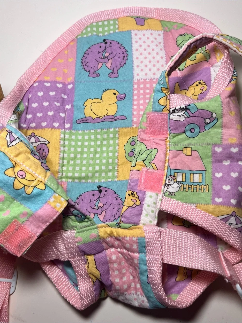Rare ZAPF creations Baby Doll Babywearing carrier vintage 1990s patchwork